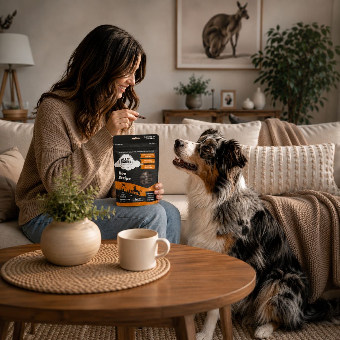 Austlan Roo Bars Australian Kangaroo Training Treats for Puppies | Roo Strips | All Barks