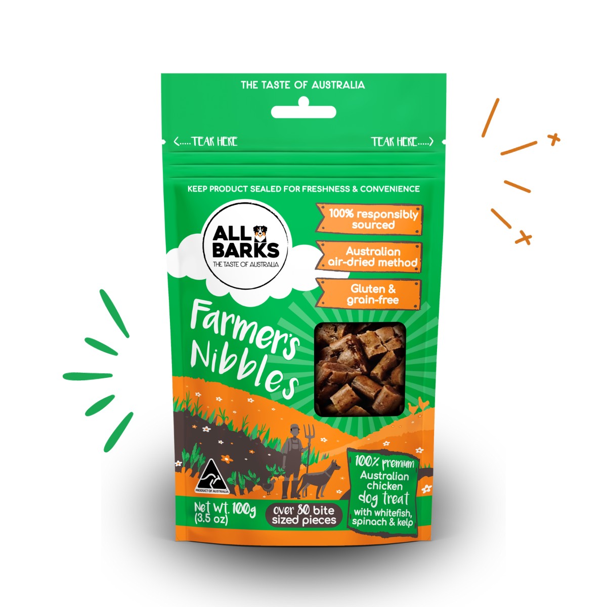 Farmers nibbles - Australian chicken dog treats - All Barks Australia