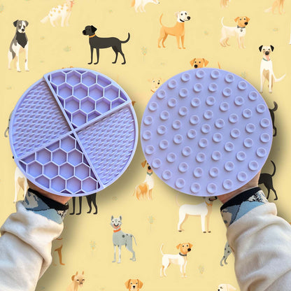 Slow Feeder Dog Lick Mat with suction grips underneath - All Barks